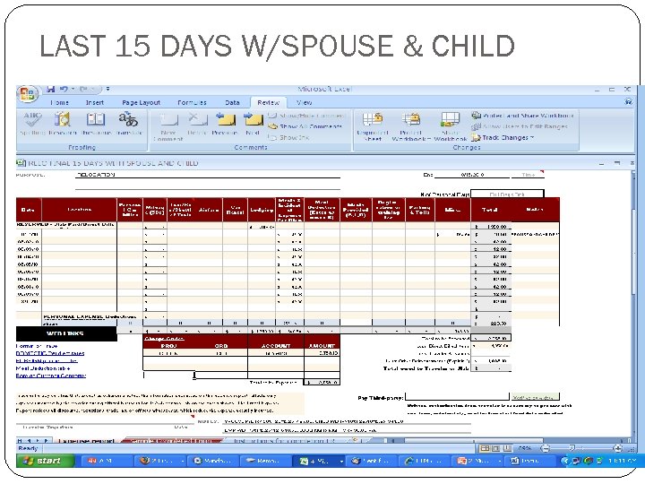 LAST 15 DAYS W/SPOUSE & CHILD 