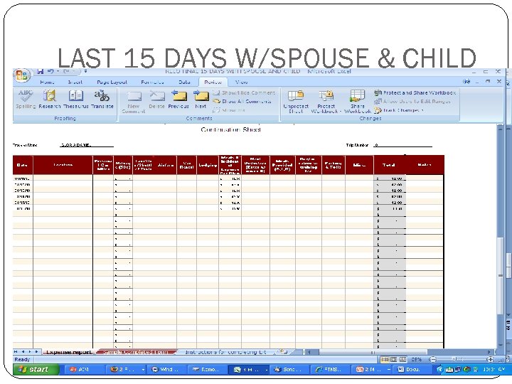 LAST 15 DAYS W/SPOUSE & CHILD 