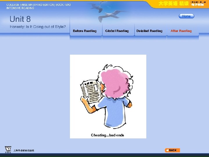 Before Reading Global Reading Cheating. . . bad ends Detailed Reading After Reading 