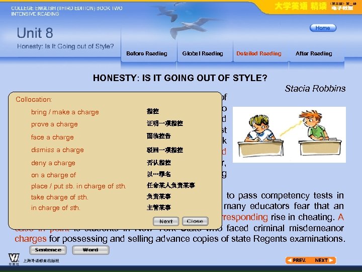 Before Reading Global Reading Detailed Reading After Reading HONESTY: IS IT GOING OUT OF