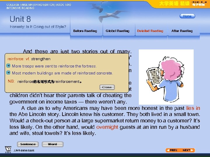 Before Reading Global Reading Detailed Reading After Reading And these are just two stories