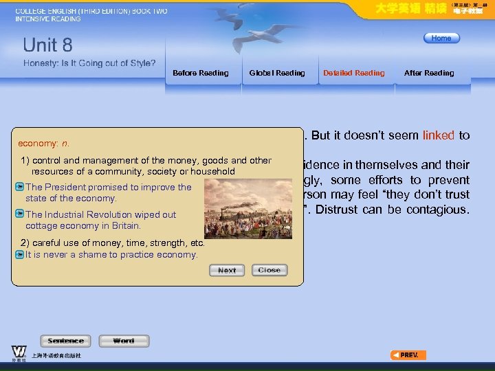 Before Reading Global Reading Detailed Reading After Reading Cheating in school also tends to