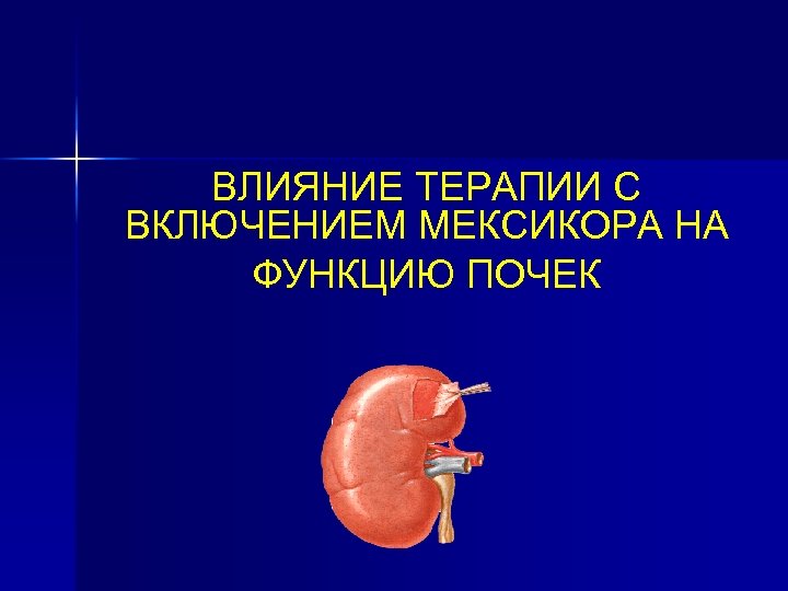 ВЛИЯНИЕ ТЕРАПИИ С ВКЛЮЧЕНИЕМ МЕКСИКОРА НА ФУНКЦИЮ ПОЧЕК 