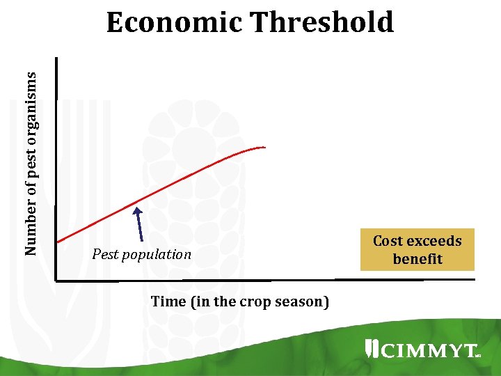 Number of pest organisms Economic Threshold Pest population Time (in the crop season) Cost