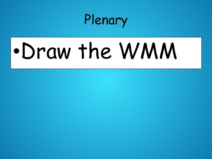 Plenary • Draw the WMM 