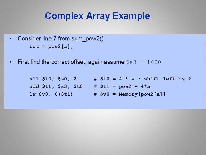 Complex Array Example 