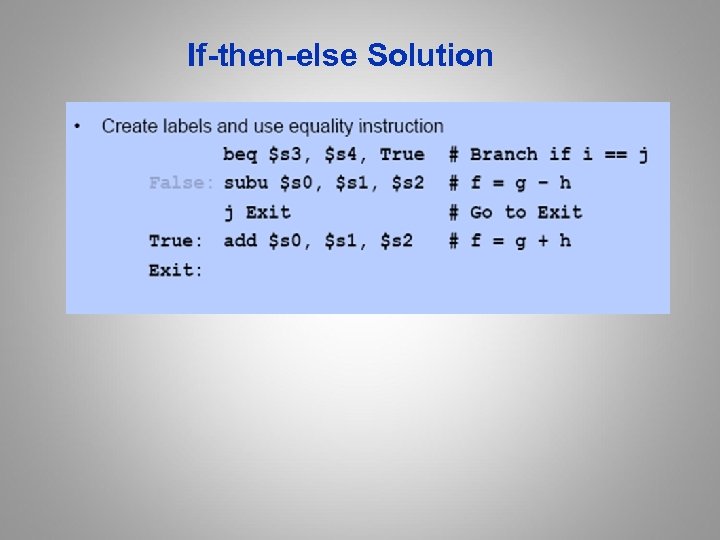 If-then-else Solution 
