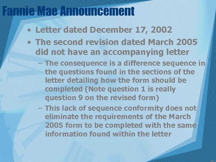 Fannie Mae Announcement • Letter dated December 17, 2002 • The second revision dated