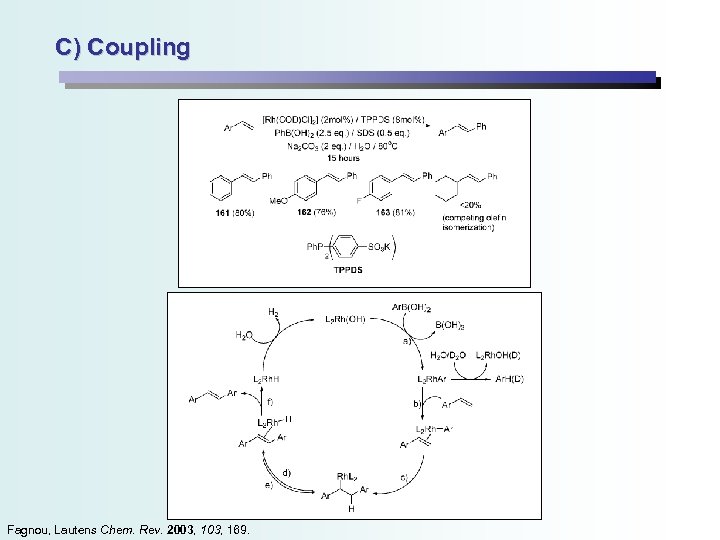 C) Coupling Fagnou, Lautens Chem. Rev. 2003, 169. 