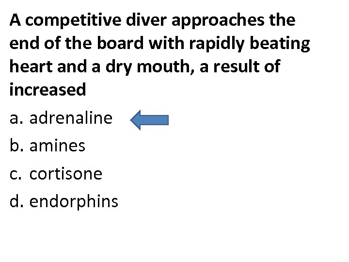 A competitive diver approaches the end of the board with rapidly beating heart and