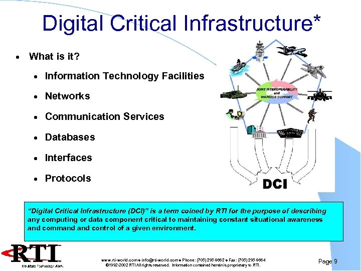 Digital Critical Infrastructure* · What is it? · Information Technology Facilities · Networks ·