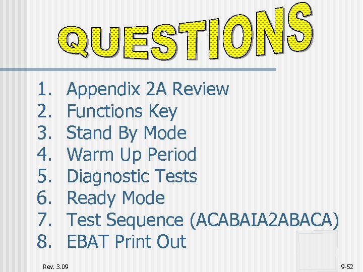 1. 2. 3. 4. 5. 6. 7. 8. Appendix 2 A Review Functions Key