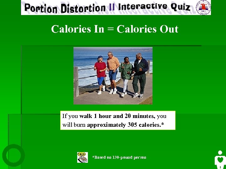 Calories In = Calories Out If you walk 1 hour and 20 minutes, you