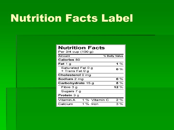 Nutrition Facts Label 