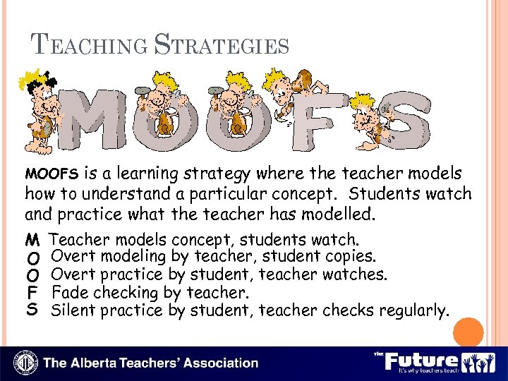 TEACHING STRATEGIES is a learning strategy where the teacher models how to understand a