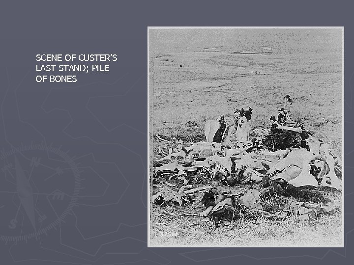 SCENE OF CUSTER’S LAST STAND; PILE OF BONES 