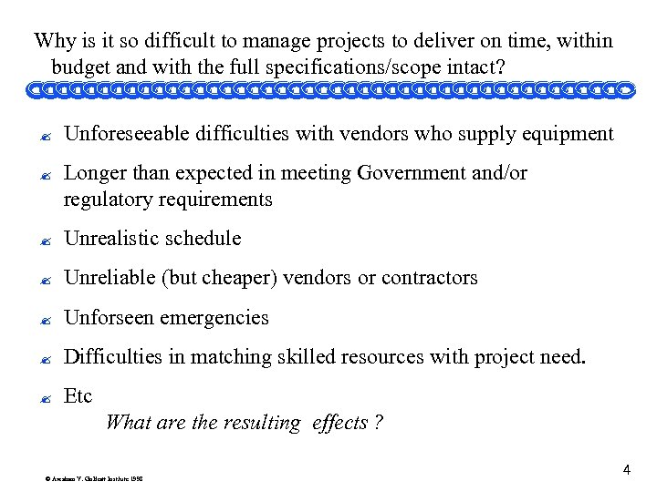 Why is it so difficult to manage projects to deliver on time, within budget