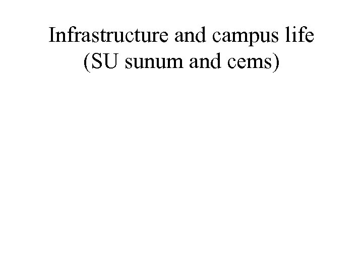Infrastructure and campus life (SU sunum and cems) 