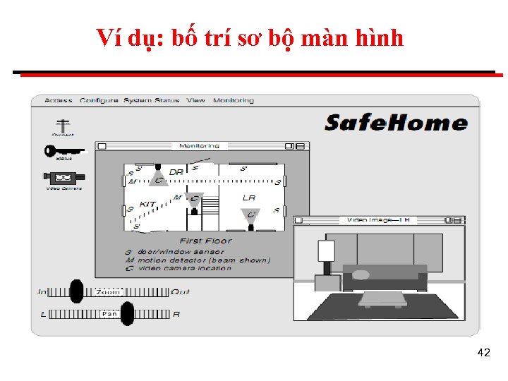 Ví dụ: bố trí sơ bộ màn hình 42 