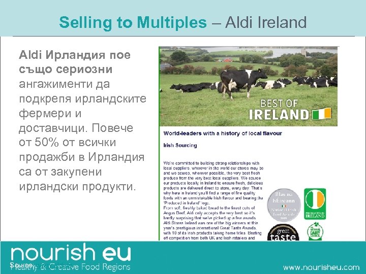 Selling to Multiples – Aldi Ireland Aldi Ирландия пое също сериозни ангажименти да подкрепя
