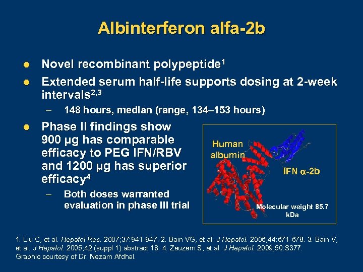 Albinterferon alfa-2 b l l Novel recombinant polypeptide 1 Extended serum half-life supports dosing