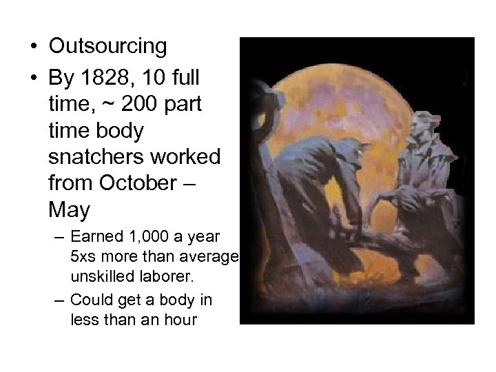  • Outsourcing • By 1828, 10 full time, ~ 200 part time body