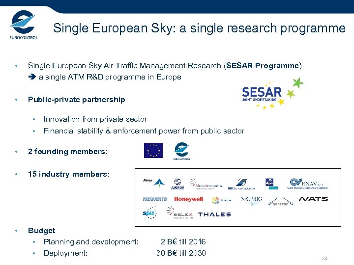 Single European Sky: a single research programme • Single European Sky Air Traffic Management