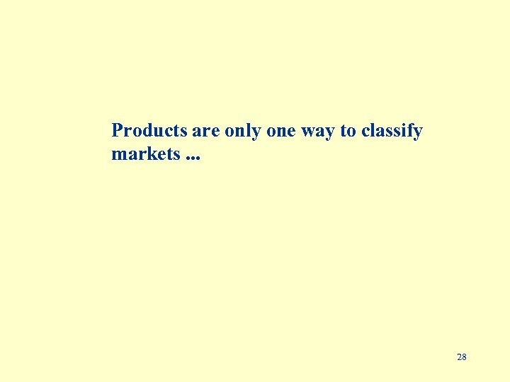 Products are only one way to classify markets. . . 28 