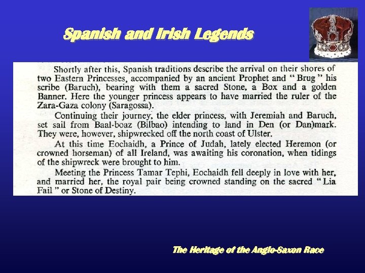 Spanish and Irish Legends The Heritage of the Anglo-Saxon Race 