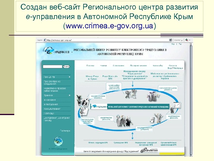 Создан веб-сайт Регионального центра развития е-управления в Автономной Республике Крым (www. сrimea. e-gov. org.