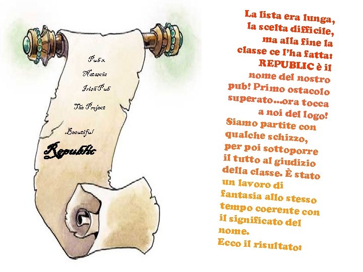 Pub x Natascia Irish Pub The Project Beautiful Republic La lista era lun ga,