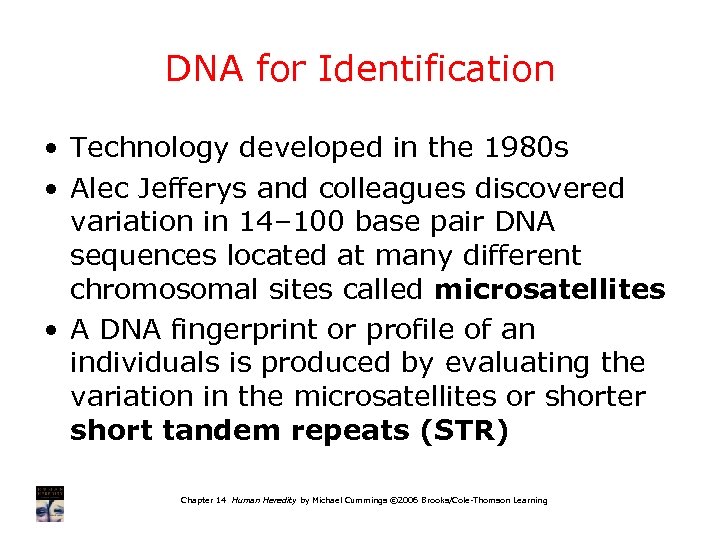 DNA for Identification • Technology developed in the 1980 s • Alec Jefferys and