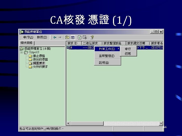 CA核發 憑證 (1/) 44 