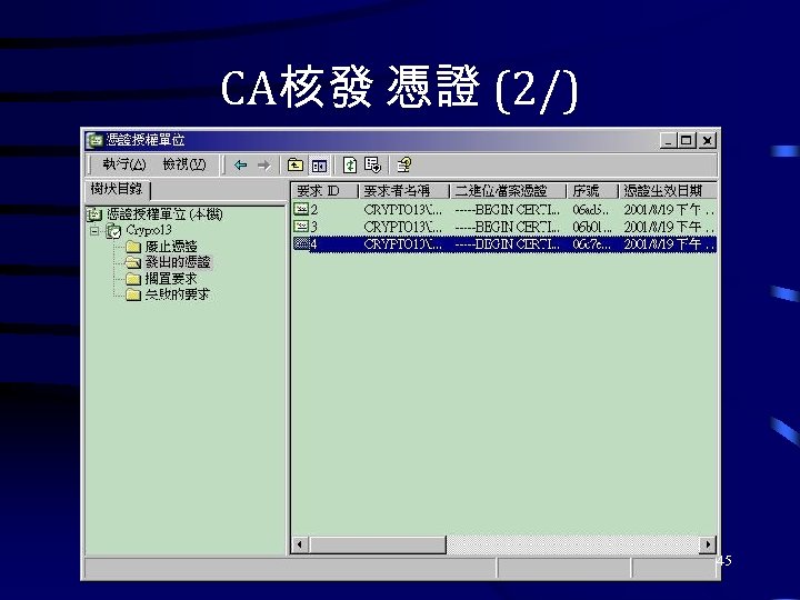 CA核發 憑證 (2/) 45 