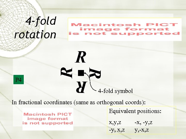 4 -fold rotation R R P 4 R R 4 -fold symbol In fractional