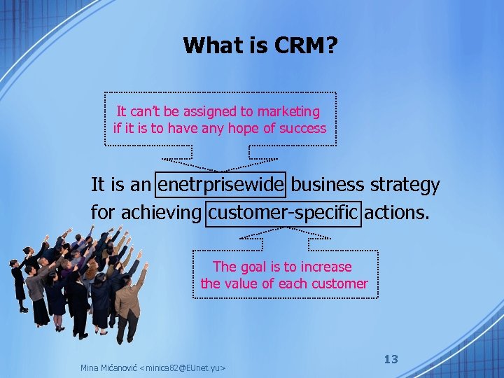 What is CRM? It can’t be assigned to marketing if it is to have