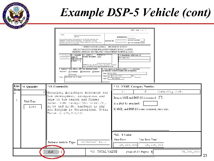 Example DSP-5 Vehicle (cont) 25 