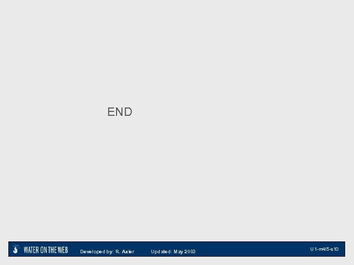 END Developed by: R. Axler Updated: May 2003 U 1 -m 4/5 -s 10