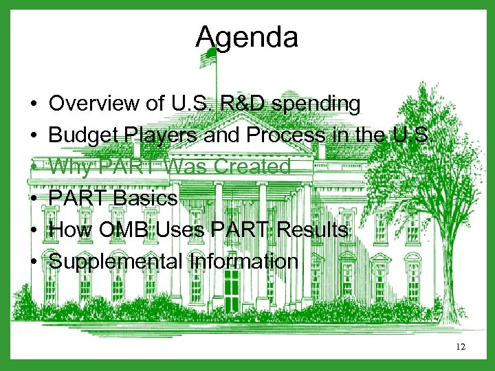 Agenda • • • Overview of U. S. R&D spending Budget Players and Process