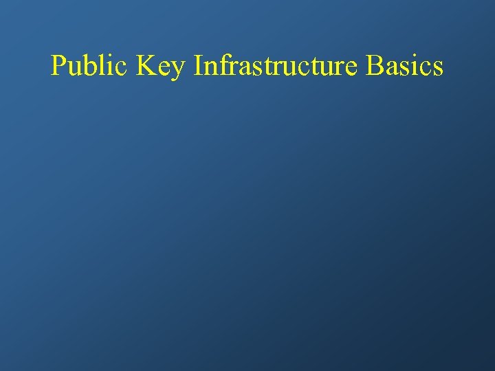 Public Key Infrastructure Basics 