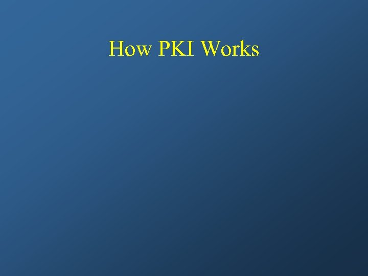 How PKI Works 