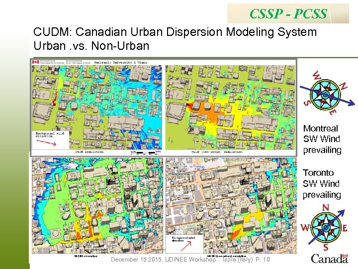 CSSP - PCSS CUDM: Canadian Urban Dispersion Modeling System Urban. vs. Non-Urban Montreal SW