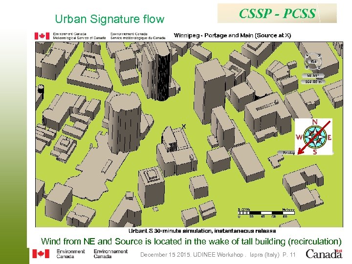 Urban Signature flow CSSP - PCSS Wind from NE and Source is located in