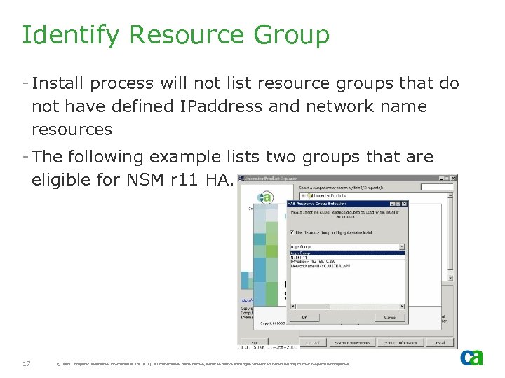 Identify Resource Group - Install process will not list resource groups that do not