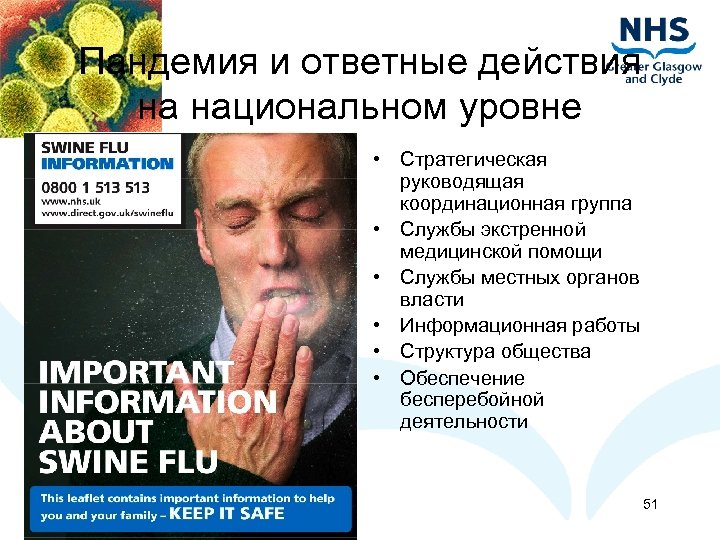 Пандемия и ответные действия на национальном уровне • Стратегическая руководящая координационная группа • Службы