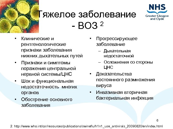 Тяжелое заболевание - ВОЗ 2 • Клинические и рентгенологические признаки заболевания нижних дыхательных путей