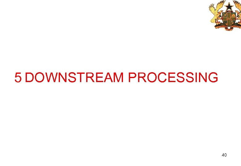 5 DOWNSTREAM PROCESSING 40 