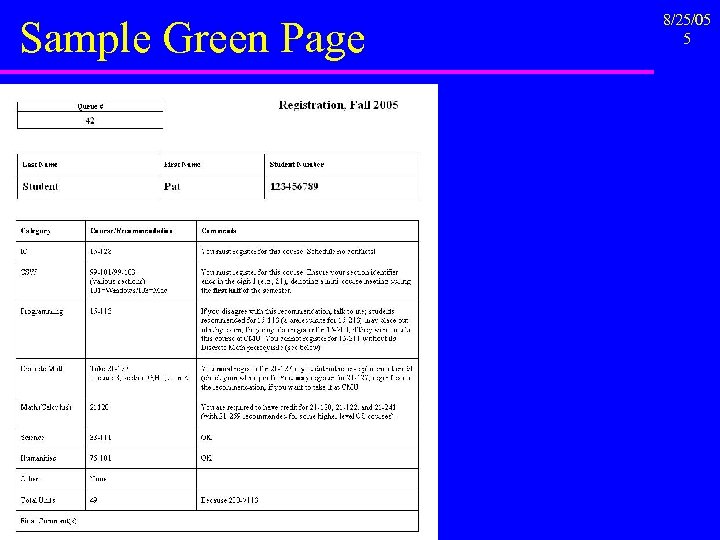 Sample Green Page 8/25/05 5 