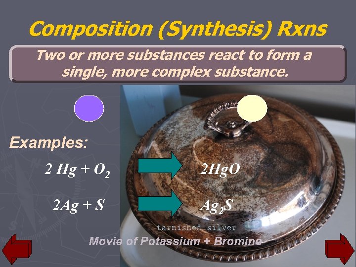 Composition (Synthesis) Rxns Two or more substances react to form a single, more complex