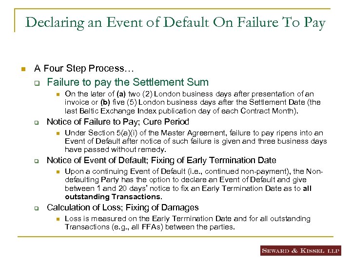 Declaring an Event of Default On Failure To Pay n A Four Step Process…